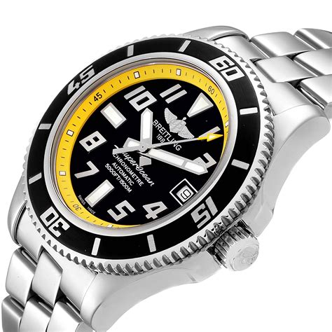 breitling superocean black and yellow